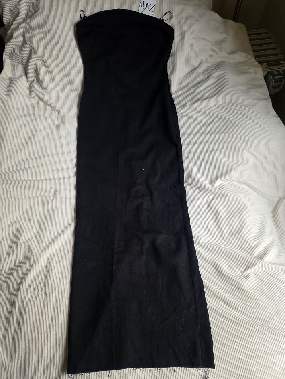 ZARA STRAPLESS FITTED DENIM DRESS FRAYED BLack BNWT - Picture 6 of 16